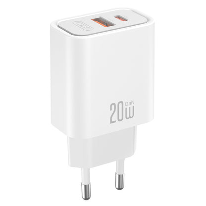 Carregador de Rede XO Design CE40, 20W, 3A, 1 x USB-A - 1 x USB-C, Branco