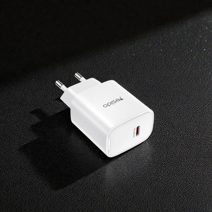 Carregador de Rede Yesido YC01E, 20W, 3A, 1 x USB-C, Branco