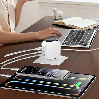 Carregador de Rede Yesido YC114 Display, 140W, 5A, 1 x USB-A - 2 x USB-C, Branco