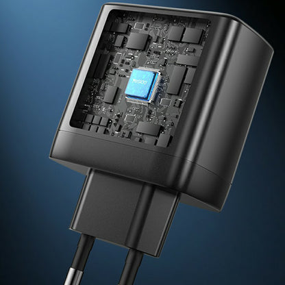 Carregador de Rede Yesido YC144, 65W, 3.25A, 1 x USB-A - 2 x USB-C, Preto