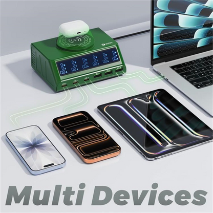 Carregador Estação 2UUL PC11 QI, 110W, 3A, 3 x USB-A - 3 x USB-C, Verde
