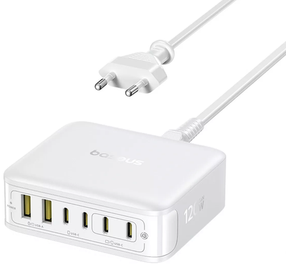 Carregador Estação Baseus EnerFill FH21, 120W, 2 x USB-A - 4 x USB-C, Branco E0120T01