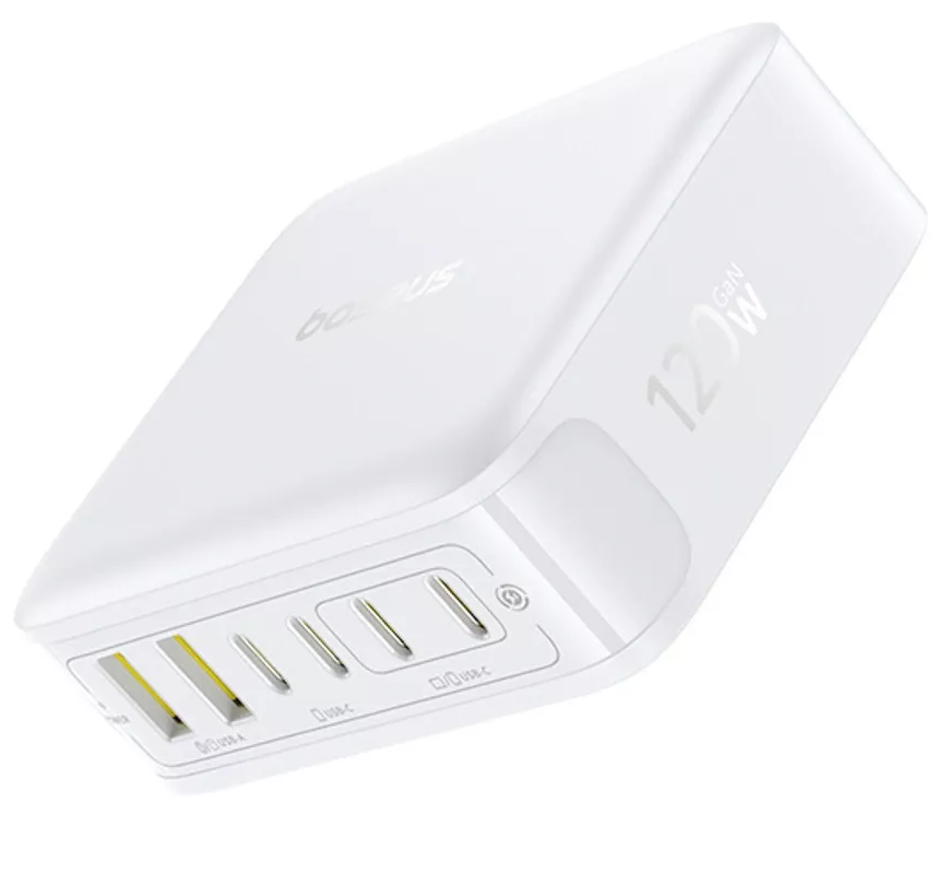 Carregador Estação Baseus EnerFill FH21, 120W, 2 x USB-A - 4 x USB-C, Branco E0120T01
