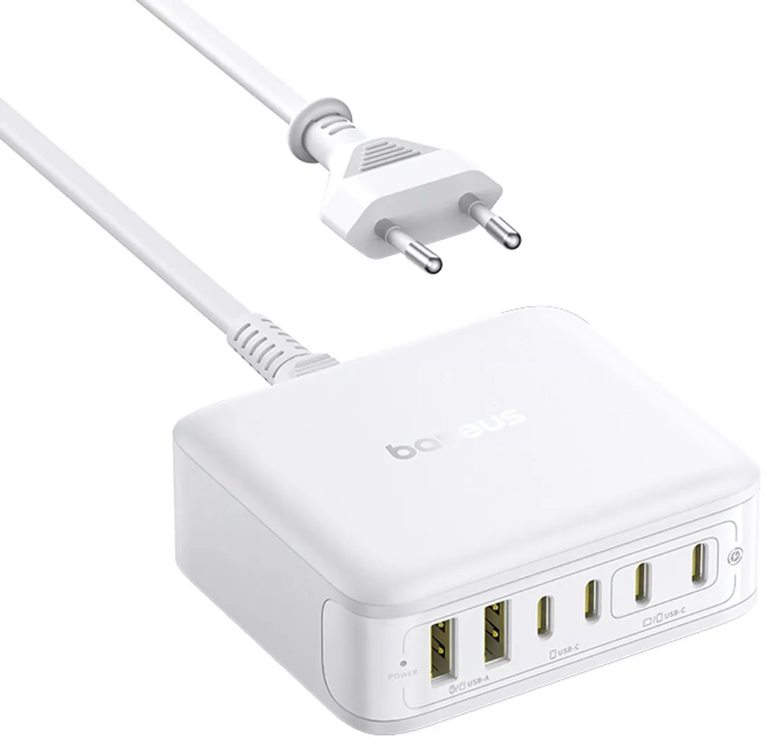 Carregador Estação Baseus EnerFill FH21, 120W, 2 x USB-A - 4 x USB-C, Branco E0120T01