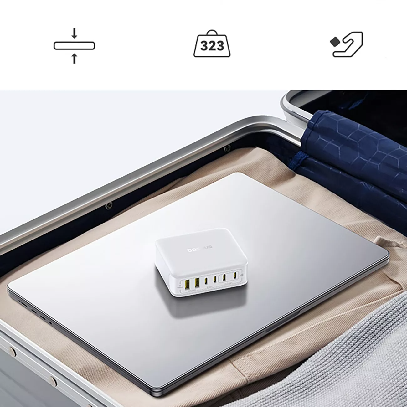 Carregador Estação Baseus EnerFill FH21, 120W, 2 x USB-A - 4 x USB-C, Branco E0120T01