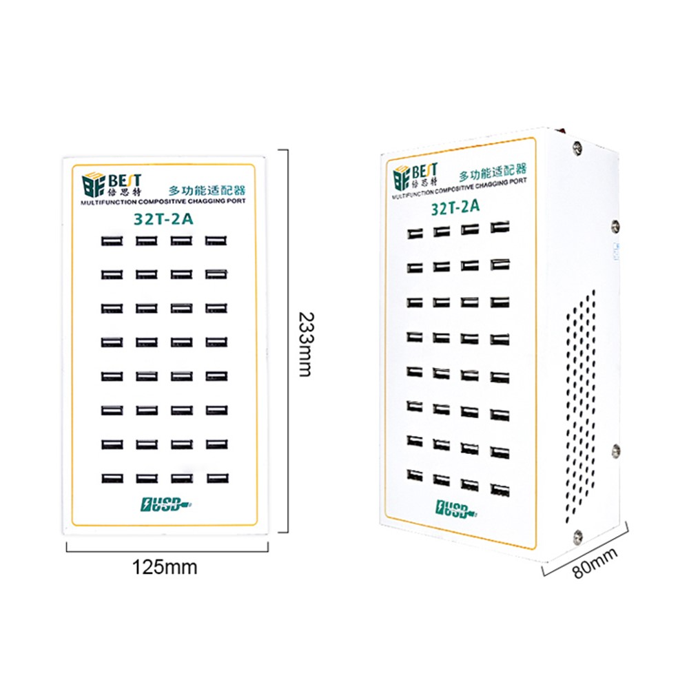 Carregador Estação Best 32T-2A, 2A, 32 x USB-A, Branco