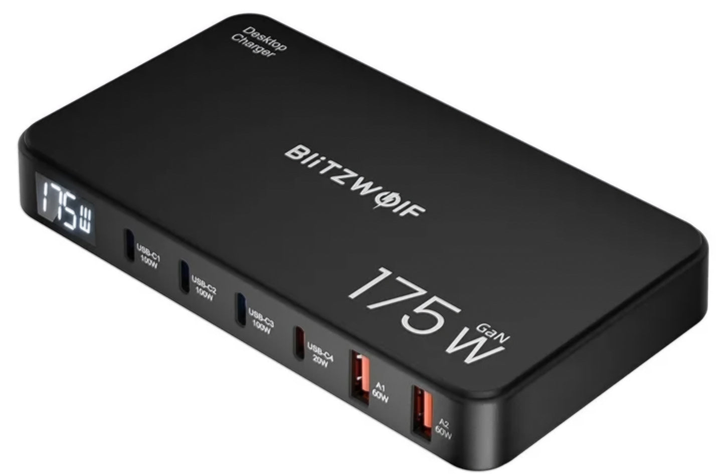 Carregador Estação BlitzWolf BW-S30, 175W, 5A, 2 x USB-A - 4 x USB-C, Preto