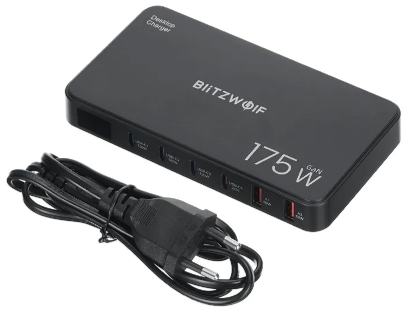 Carregador Estação BlitzWolf BW-S30, 175W, 5A, 2 x USB-A - 4 x USB-C, Preto