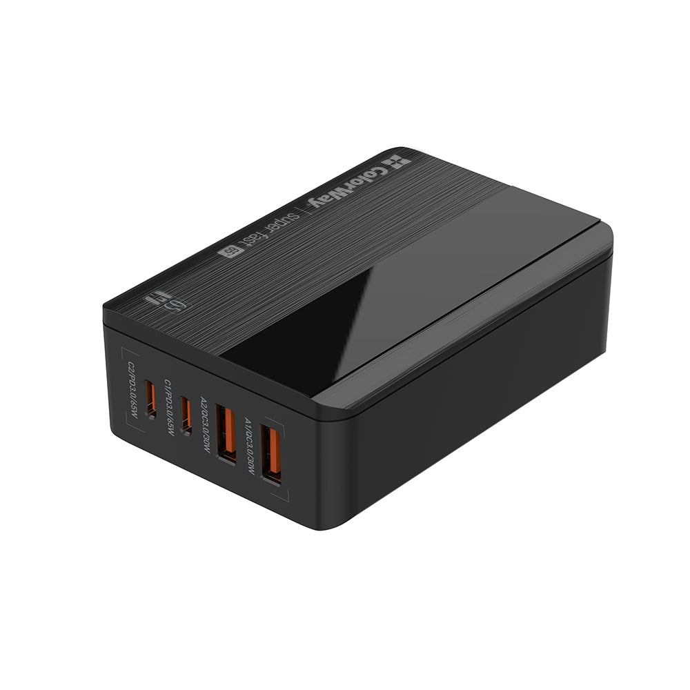 Carregador Estação ColorWay Display, 65W, 3.25A, 2 x USB-A - 2 x USB-C, Preto