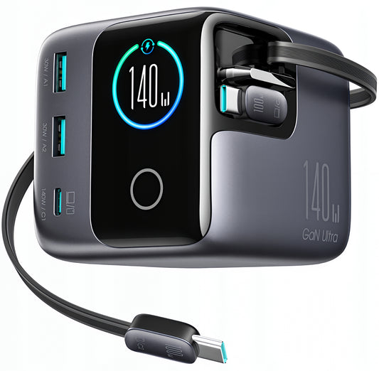 Carregador Estação com Cabo USB-C Joyroom Podix JR-TRD01, 140W, 1 x USB-C - 2 x USB-A, Cinzento