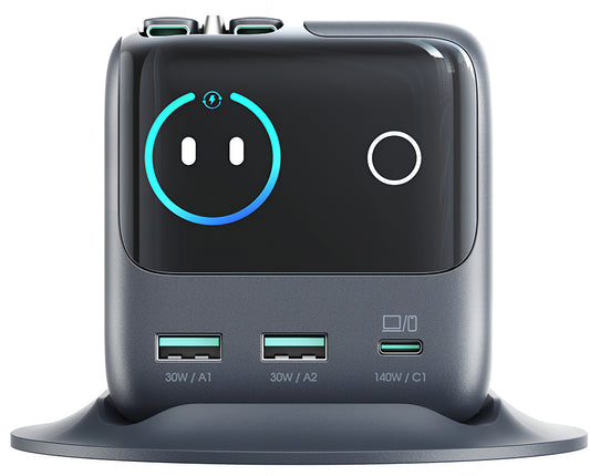 Carregador Estação com Cabo USB-C Joyroom Podix JR-TRD01, 140W, 1 x USB-C - 2 x USB-A, Cinzento