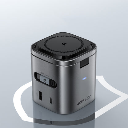 Carregador Estação com Cabo USB-C Acefast Z9 QI 6in1, 80W, 1 x USB-C - 1 x USB-A, Preto