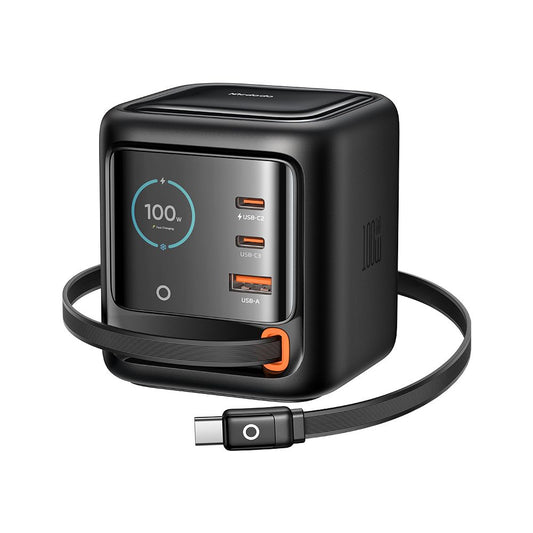 Carregador Estação com Cabo USB-C Mcdodo FreeGo CH-1391 Display, 100W, 5A, 1 x USB-A - 2 x USB-C, Preto
