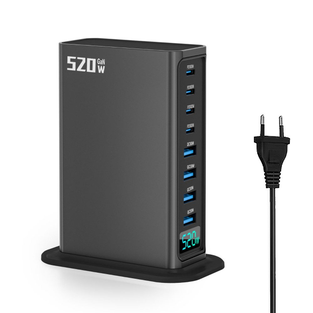 Carregador Estação OEM, 520W, 5A, 4 x USB-A - 4 x USB-C, Cinzento