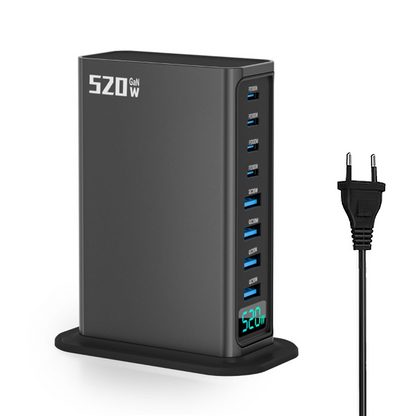 Carregador Estação OEM, 520W, 5A, 4 x USB-A - 4 x USB-C, Cinzento