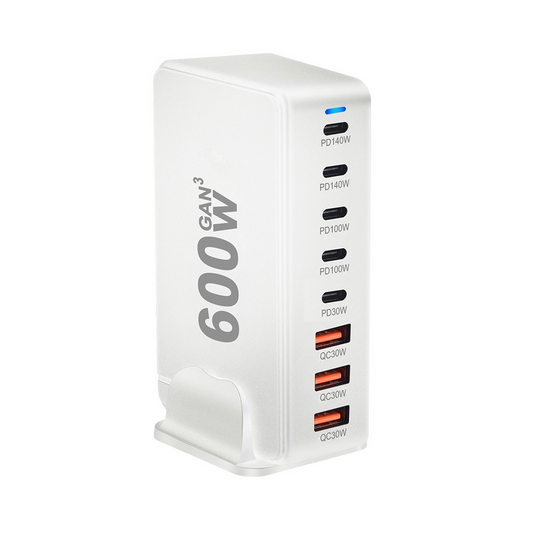 Carregador Estação OEM, 600W, 4 x USB-A - 4 x USB-C, Branco