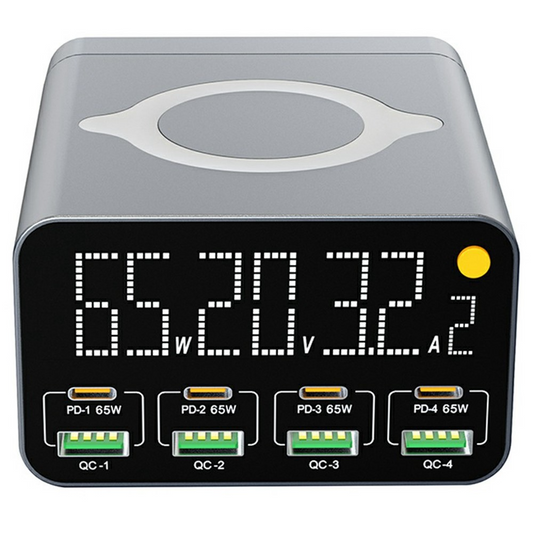 Carregador Estação OEM WLX-M3 QI, 80W, 4 x USB-A - 4 x USB-C, Cinzento