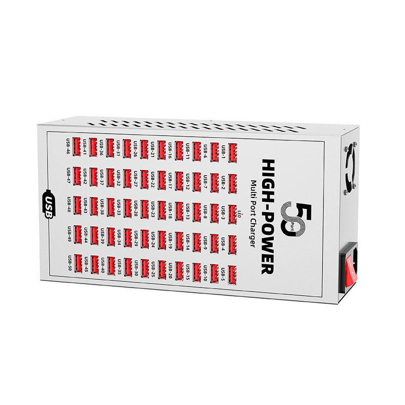 Carregador Estação OEM WLX-T2A, 200W, 2.4A, 50 x USB-A, Prateado