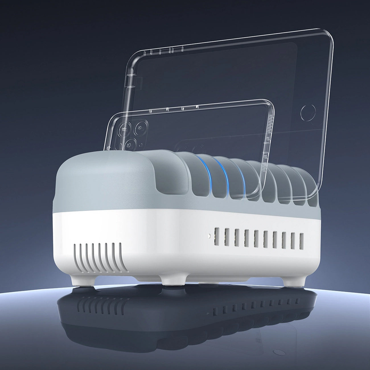 Carregador Estação Orico DUK-10P-V1, 120W, 2.4A, 10 x USB-A, Branco