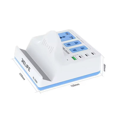 Relife RL-309H QI Station Charger, 72W, 1 x USB-A - 3 x USB-C, White