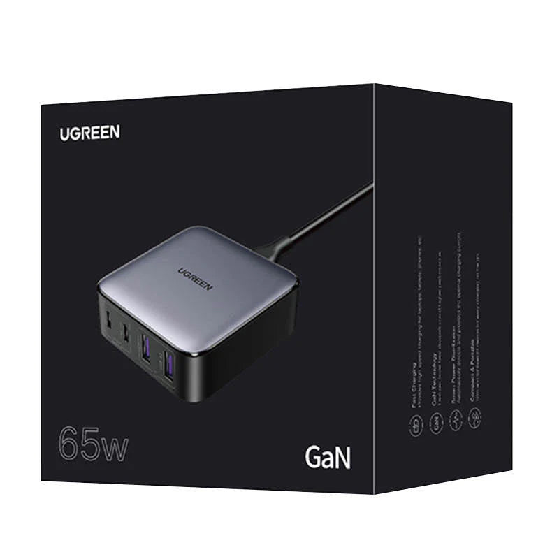 Carregador Estação UGREEN CD327 Nexode, 65W, 3.25A, 2 x USB-A - 2 x USB-C, Preto