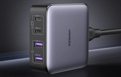 Carregador Estação UGREEN CD327 Nexode, 65W, 3.25A, 2 x USB-A - 2 x USB-C, Preto