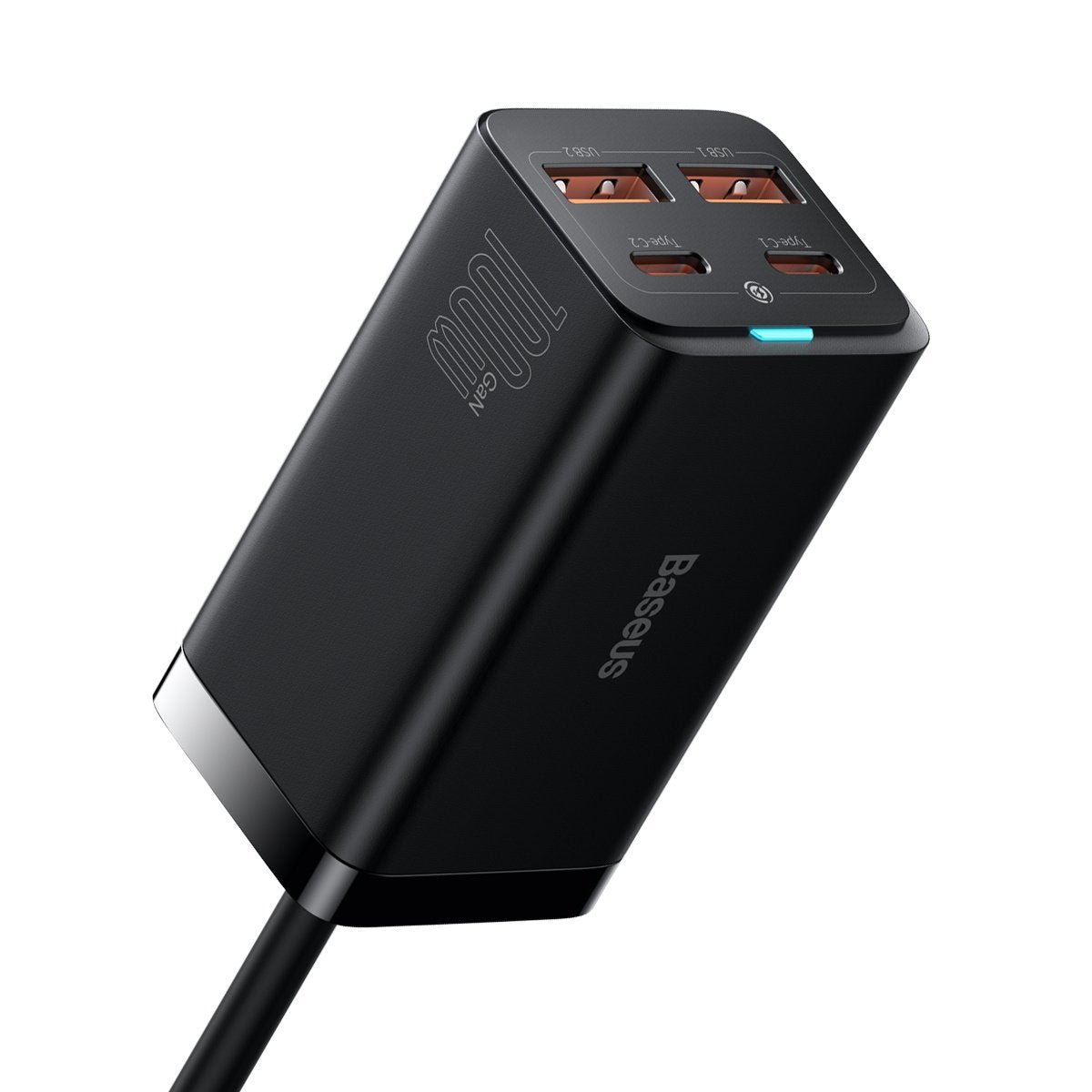 Carregador Estação USB-C Baseus GaN3 Pro, 100W, 5A, 2 x USB-A - 2 x USB-C, Preto, Reembalado CCGP000101