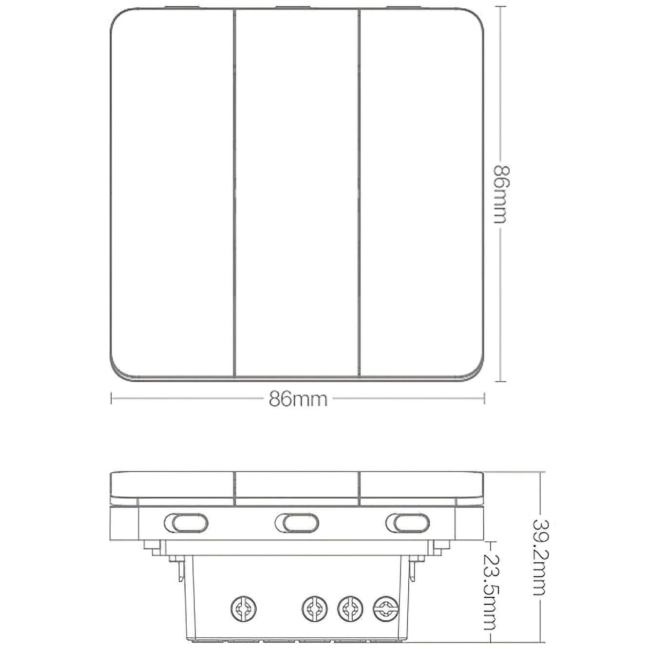 Interruptor Yeelight, Wi-Fi, 3 botões, branco YLKG14YL 