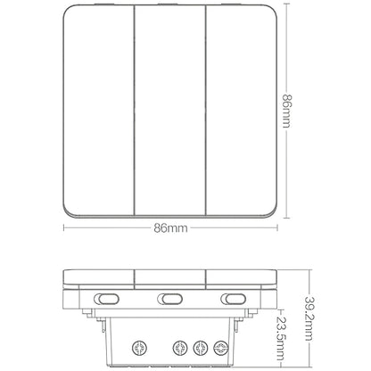 Interruptor Yeelight, Wi-Fi, 3 botões, branco YLKG14YL 