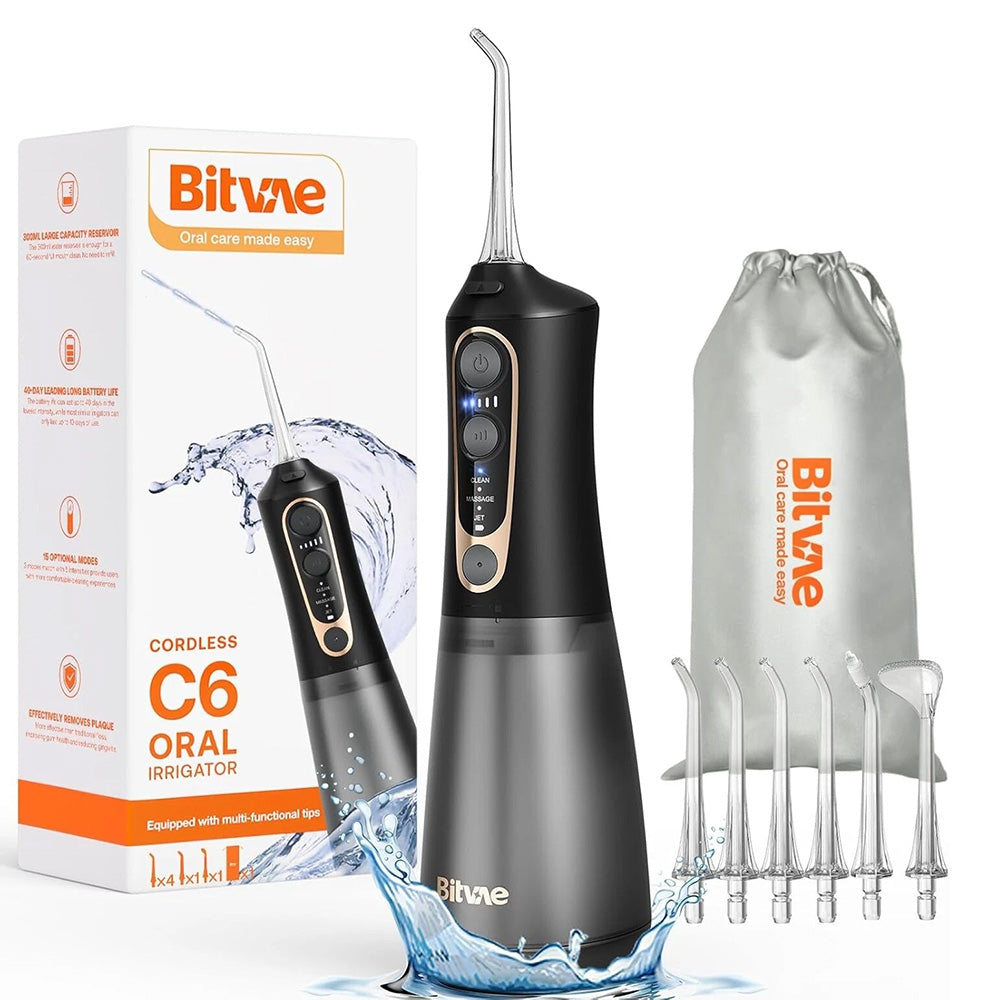 Irrigador Oral Bitvae C6, Preto Dourado