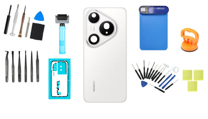 Kit Tampa de Bateria Huawei Pura 80 Pro Glazed White Service Pack e Ferramentas de Serviço Dedicadas
