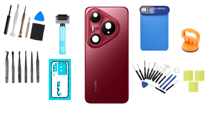 Kit Tampa de Bateria Huawei Pura 80 Pro Glazed Red Service Pack e Ferramentas de Serviço Dedicadas
