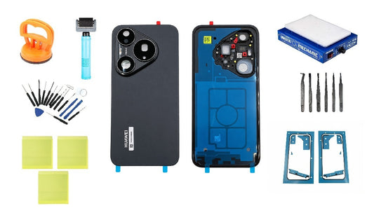 Kit de Tampa da Bateria Huawei Pura 90s Pro Mulberry Black Service Pack e Ferramentas de Reparação Dedicadas