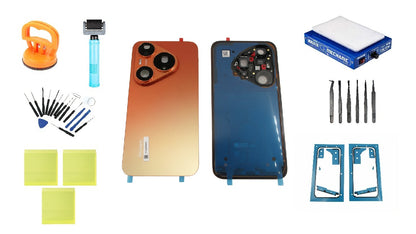 Kit de Tampa da Bateria Huawei Pura 90s Pro Orange Soda Service Pack e Ferramentas de Reparação Dedicadas