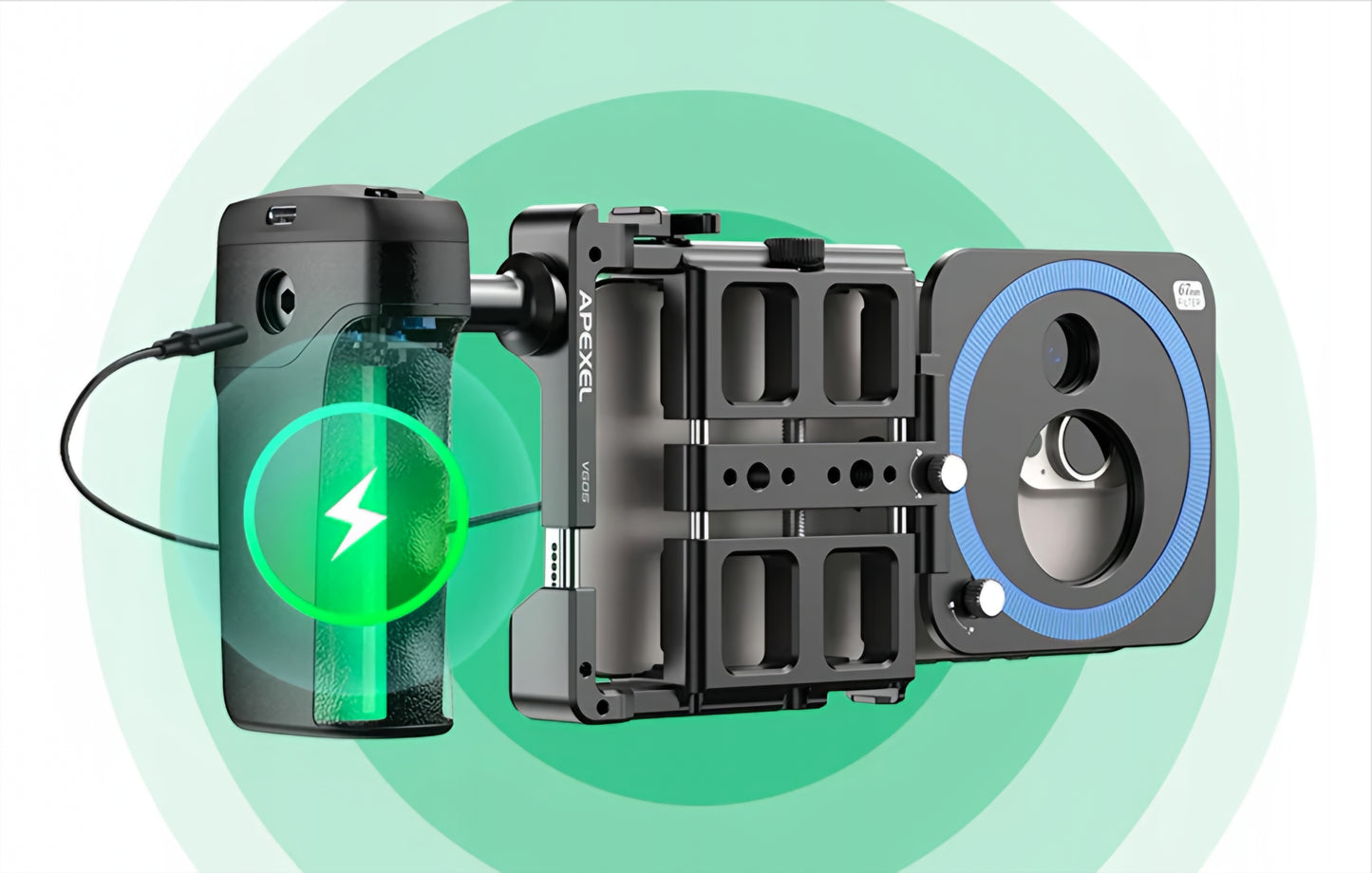 Kit de Vlogging Apexel para Telemóvel, Preto APL-VG05CH