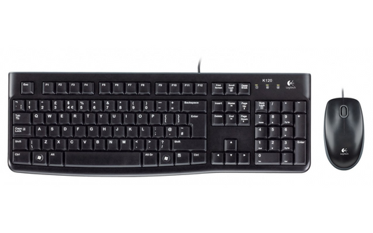 Kit Teclado Rato Com Fios USB Logitech MK120, Preto