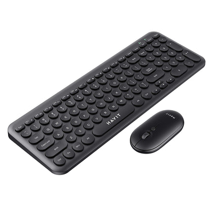 Kit Teclado e Mouse Wireless HAVIT, Preto