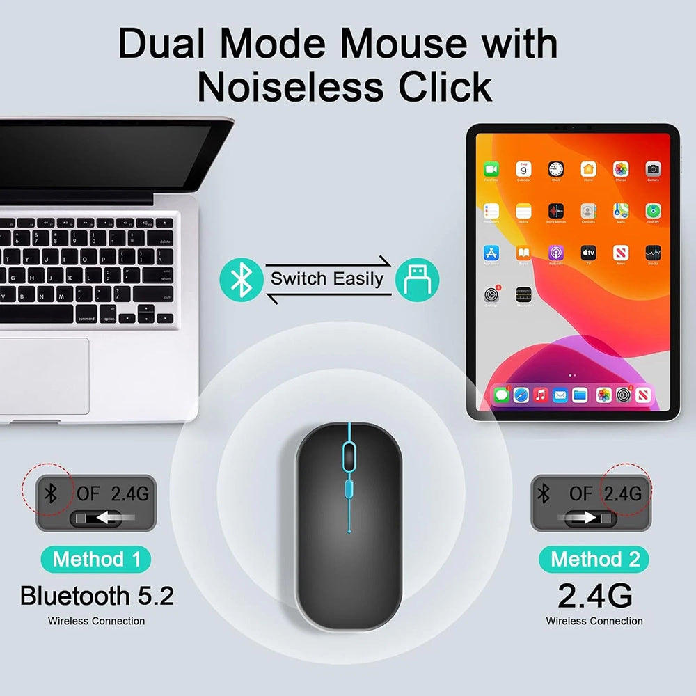 Kit Teclado Rato Sem Fios Techsuit AirCombo WKM1, BT / Wi-Fi, Preto