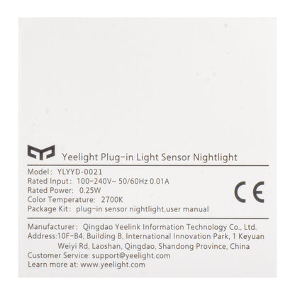 Yeelight Yeelight Plug-in Nightlight Lite, 0.25W, 2700K, Sensor, Branco YLYYD-0021