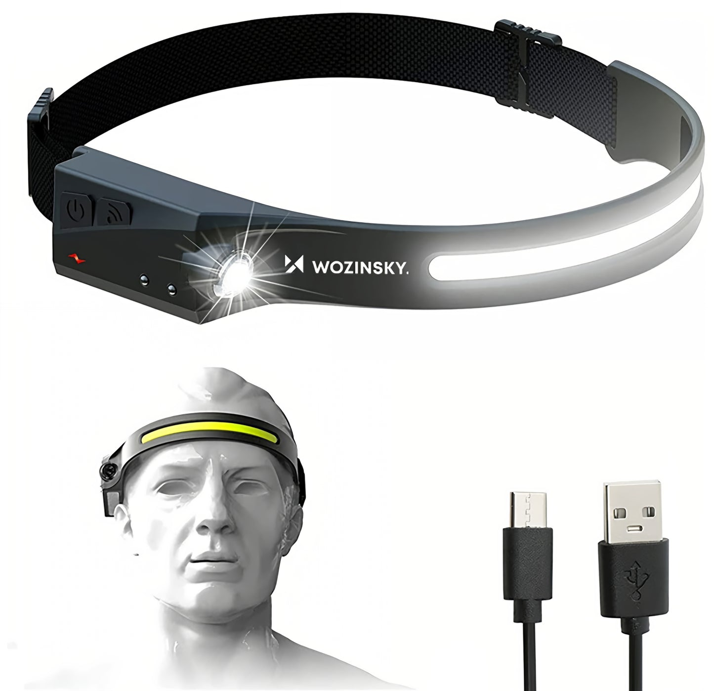 Lanterna Frontal LED WZK WLC-1200, 350lm, IPX4