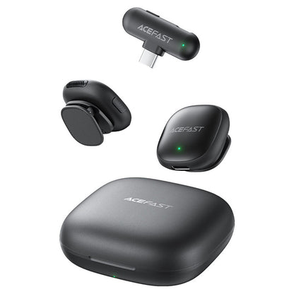 Lavalier Acefast R1, USB-C, Conjunto de 2 peças, Preto
