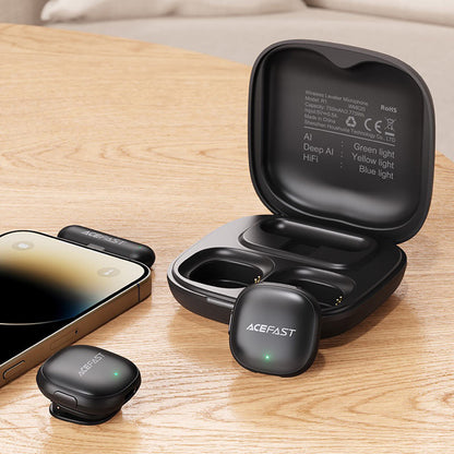 Lavalier Acefast R1, USB-C, Conjunto de 2 peças, Preto