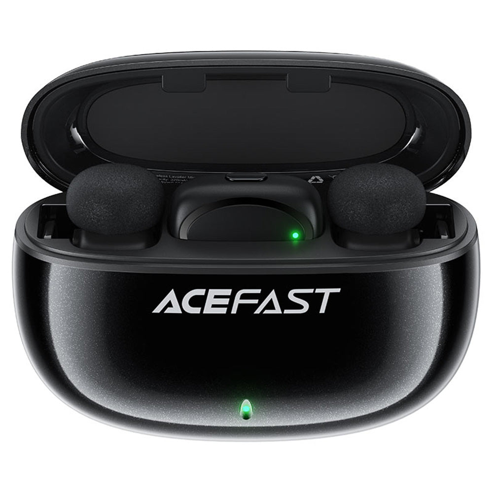 Lavalier Acefast R2, USB-C, Conjunto de 2 peças, Preto