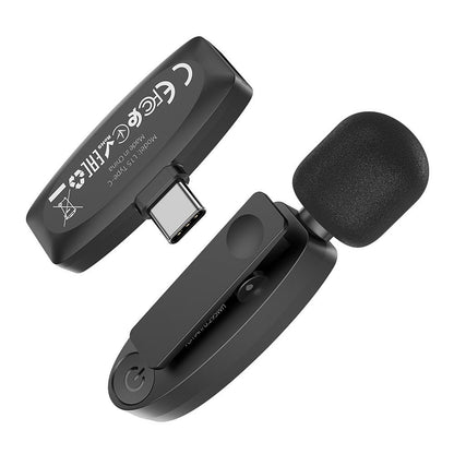 Lavalier Bluetooth HOCO L15, USB-C, preto