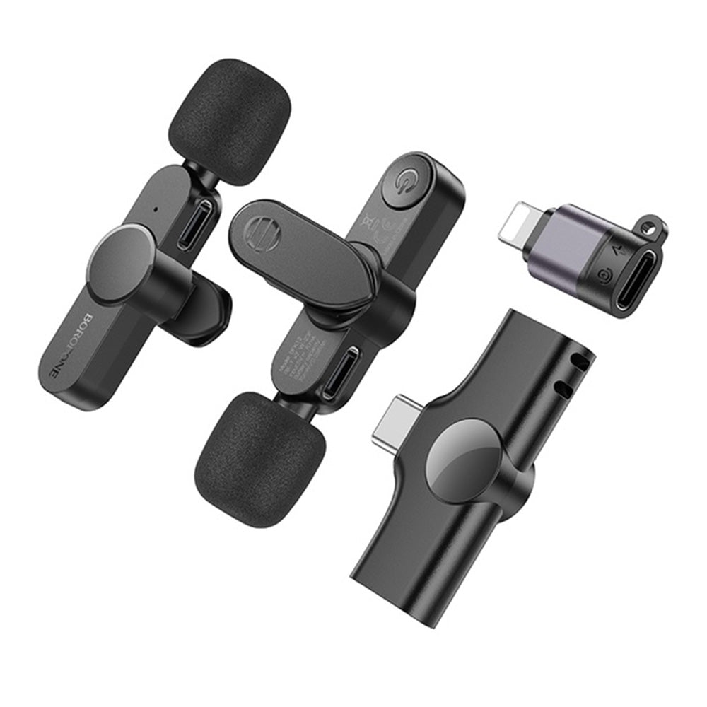 Lavalier Borofone BFK12 Trophy, USB-C / Lightning, Conjunto de 2 peças, Preto