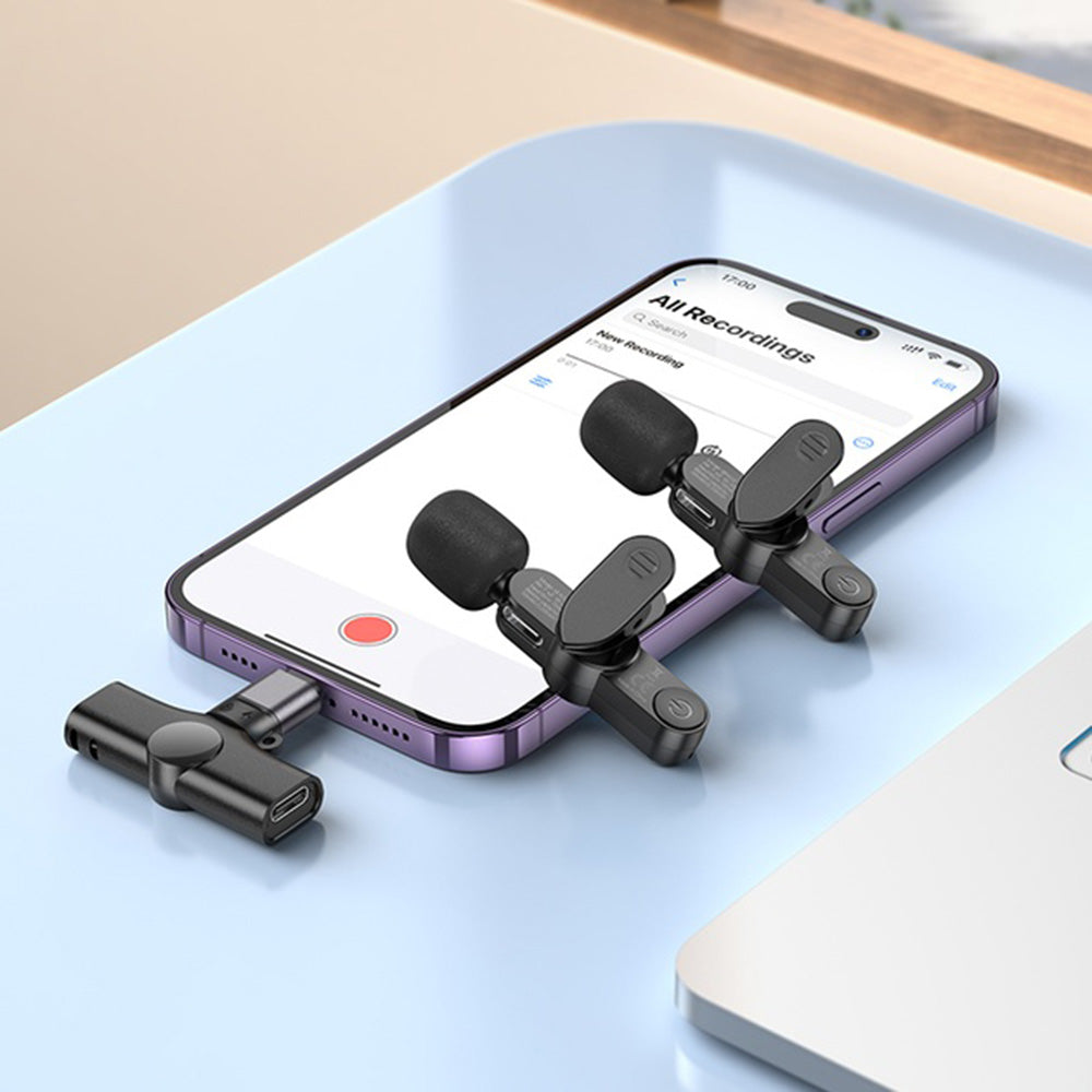 Lavalier Borofone BFK12 Trophy, USB-C / Lightning, Conjunto de 2 peças, Preto