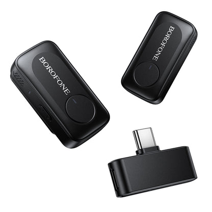 Lavalier Borofone BFK17 Lemai, USB-C, Conjunto de 2 peças, Preto