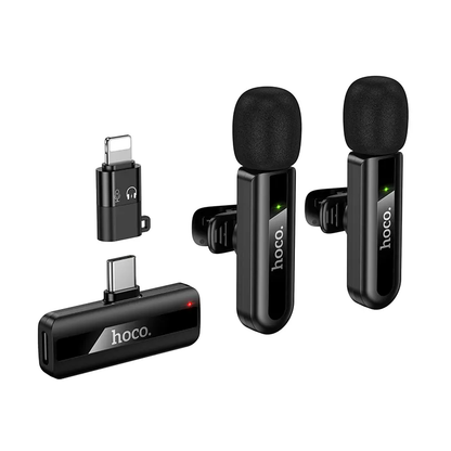 Lavaliera HOCO L20A, USB-C / Lightning, Conjunto de 2 peças, Preta