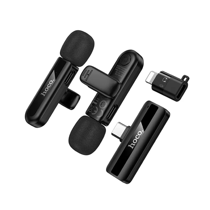 Lavaliera HOCO L20A, USB-C / Lightning, Conjunto de 2 peças, Preta