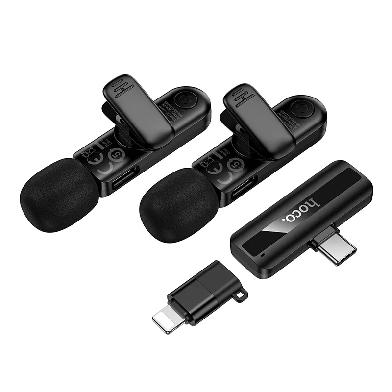 Lavaliera HOCO L20A, USB-C / Lightning, Conjunto de 2 peças, Preta